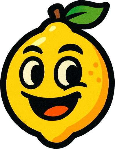 Lemon with face.
In-Game asset.  2d.  High contrast.  No shadows