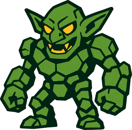 golem goblin.
In-Game asset.  2d.  High contrast.  No shadows