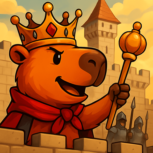 El rey orgulloso y confiado usando su cetro manda a defender desde el castillo.