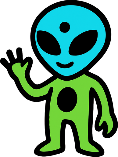 allien.
In-Game asset.  2d.  High contrast.  No shadows