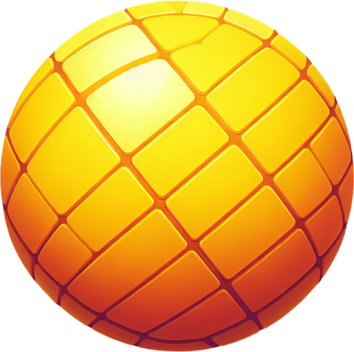 yellow ball.
Single Game Texture.  In-Game asset.  2d.  Blank background.  High contrast.  No shadows
