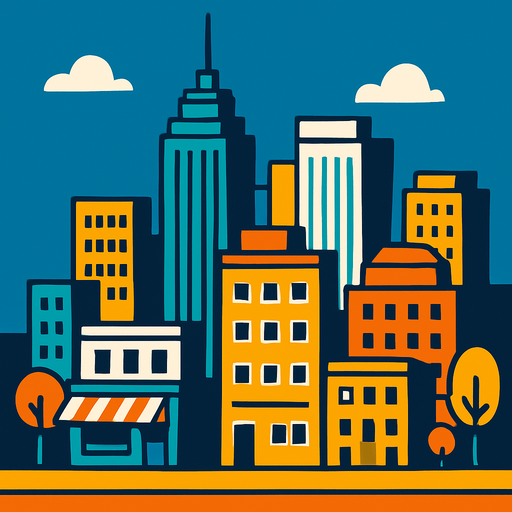 ciudad.
In-Game asset.  2d.  High contrast.  No shadows