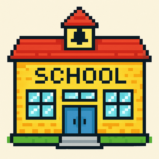 School tile 2d pixilated topdown.
In-Game asset.  2d.  High contrast.  No shadows