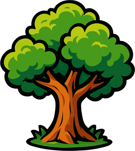 Arbre.
In-Game asset.  2d.  High contrast.  No shadows