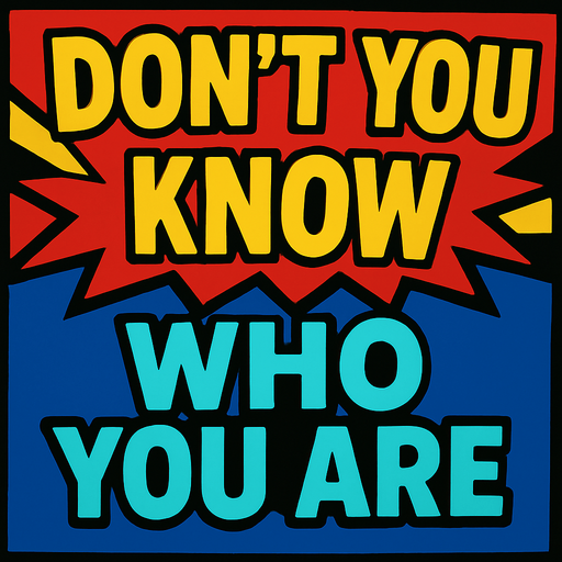 Same style bu write: DON'T YOU KNOW WHO YOU ARE