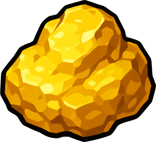 gold nugget.
In-Game asset.  2d.  High contrast.  No shadows