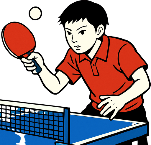 Fond d'écran manga ping pong.
In-Game asset.  2d.  High contrast.  No shadows