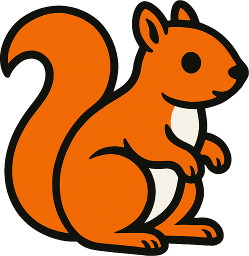 Squirrel.
In-Game asset.  2d.  High contrast.  No shadows