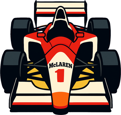 mclaren f1 race car vertical.
In-Game asset.  2d.  High contrast.  No shadows