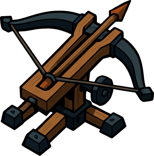 Giant crossbow.
In-Game asset.  2d.  High contrast.  No shadows. Topdown