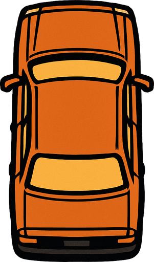 üstden çekilmiç araba.
In-Game asset.  2d.  High contrast.  No shadows