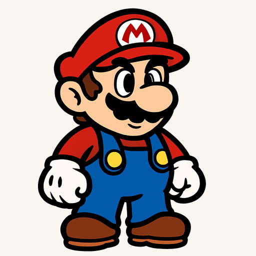 marıo.
In-Game asset.  2d.  High contrast.  No shadows