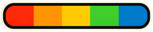 Barra de progreso de colores.
In-Game asset.  2d.  High contrast.  No shadows