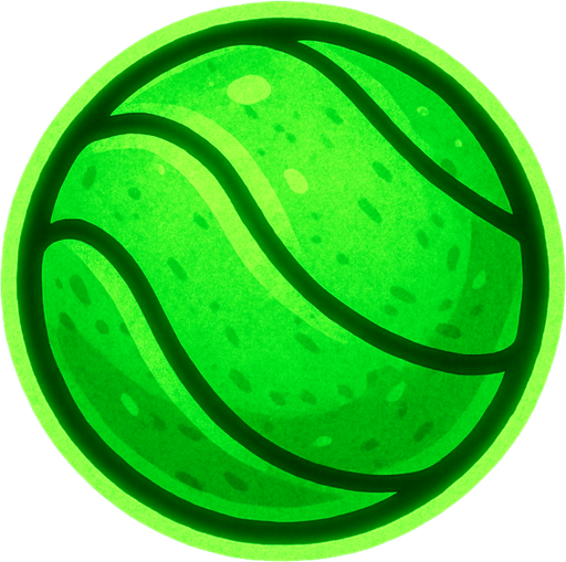 green neon ball.
In-Game asset.  2d.  High contrast.  No shadows