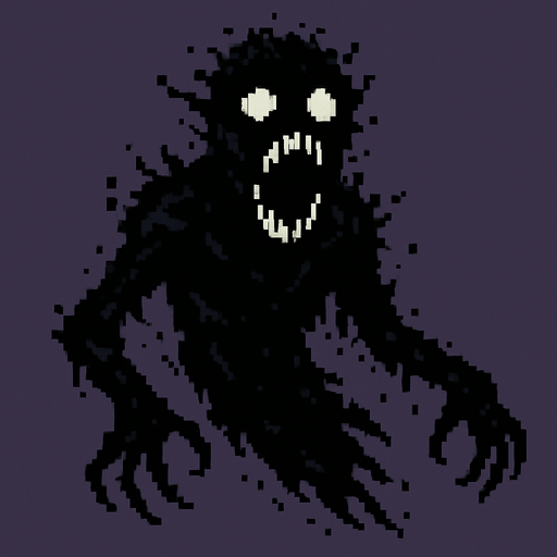 sombra de pixeles que de miedo.
In-Game asset.  2d.  High contrast.  No shadows