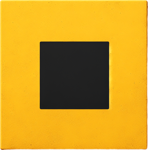 the surface is yellow, concrete with a black square in the center.
Single Game Texture. In-Game asset. 2d. Blank background. High contrast. No shadows.