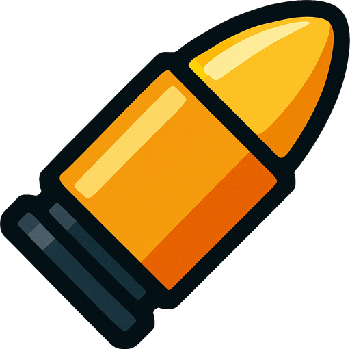 Bullet.
In-Game asset.  2d.  High contrast.  No shadows