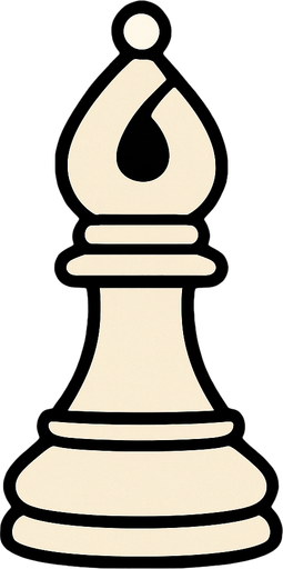 White Bishop Chess.
In-Game asset.  2d.  High contrast.  No shadows