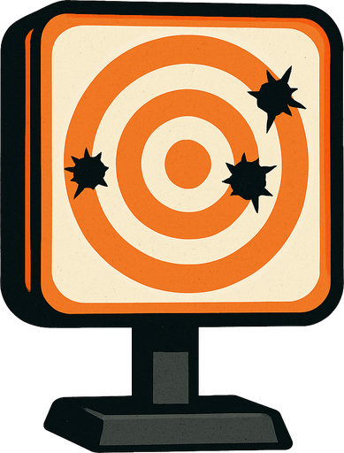 Bullet target.
In-Game asset.  2d.  High contrast.  No shadows