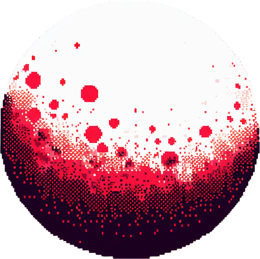pixelart white unfilled circle.
red background, high contrast, shadowless.
