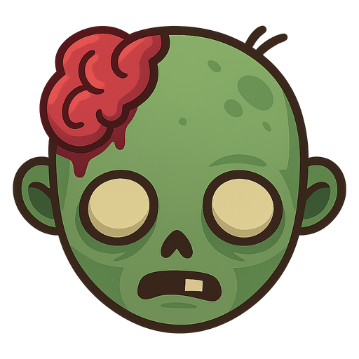 A extremly basic zombie look from top. No background. Transparent background. Blank background. No shadows. 2d. In-Game asset. flat