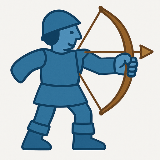 Add fingers to left hand. Make the bow and arrow wooden color.
