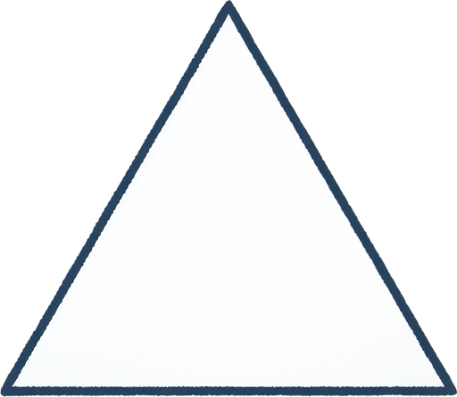 simple 2d white filled triangle shape.