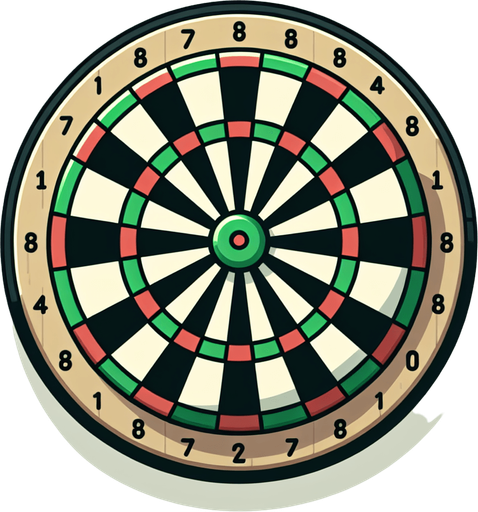 Cartoon flat dart board.
Single Game Texture. In-Game asset. 2d. White background. High contrast. No shadows..
Single Game Texture.  In-Game asset.  2d.  Blank background.  High contrast.  No shadows