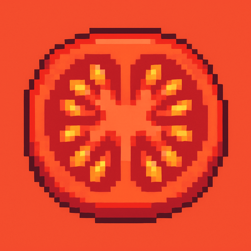 tomato slice pixel art.
In-Game asset.  2d.  High contrast.  No shadows