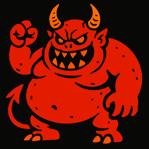 fat demon.
In-Game asset.  2d.  High contrast.  No shadows