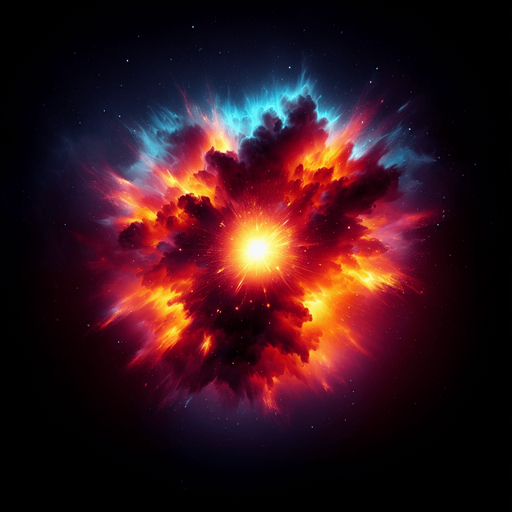 fire explosion on space.
Single Game Texture.  In-Game asset.  2d.  Blank background.  High contrast.  No shadows