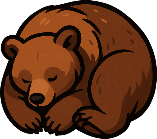 sleeping Bear top view.
In-Game asset.  2d.  High contrast.  No shadows