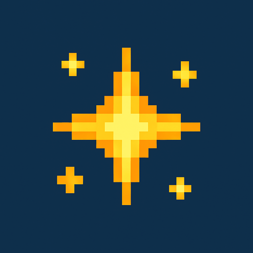 2d pixel art sparkle.
In-Game asset.  2d.  High contrast.  No shadows