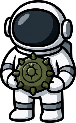 Just the space suit from this image with a land mine in the center of it.