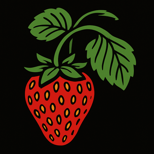 Dalında çilek.
In-Game asset.  2d.  High contrast.  No shadows