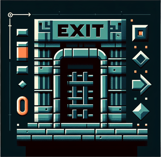 Exit Gate.
Single Game Texture.  In-Game asset.  2d.  Blank background.  High contrast.  No shadows