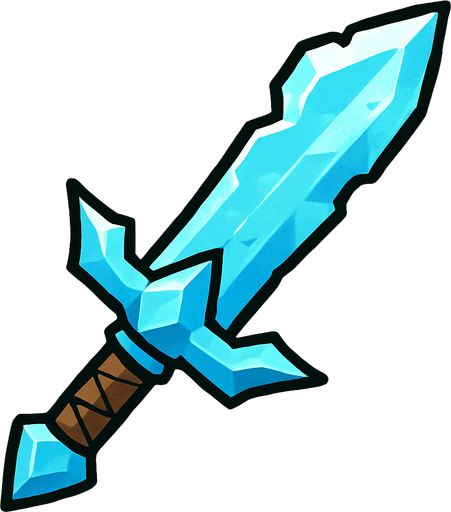 buz bir kılıç.
In-Game asset.  2d.  High contrast.  No shadows