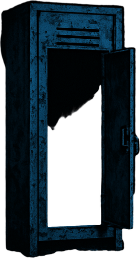 Make a scary dark locker that is blue and make it like it was in a abandoned school.
In-Game asset.  2d.  High contrast.  No shadows