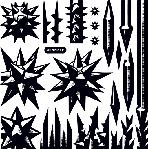 Spikes.
Single Game Texture. In-Game asset. 2d. Blank background. High contrast. No shadows.