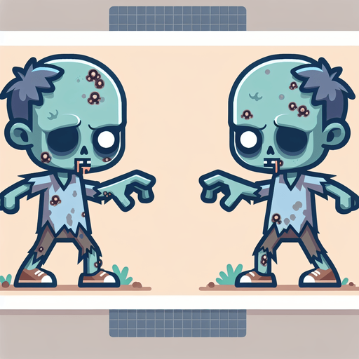 animation zombie.
Single Game Texture. In-Game asset. 2d. Blank background. High contrast. No shadows.
