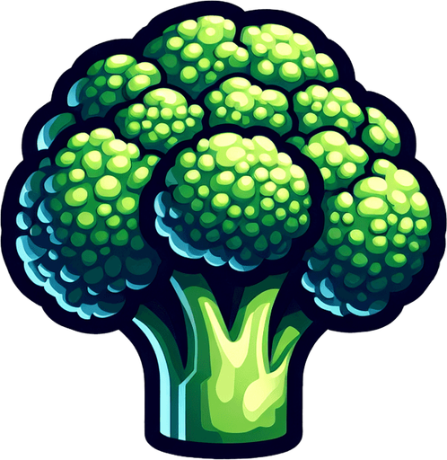 Broccoli
Single Game Texture. In-Game asset. 2d. Blank background. High contrast. No shadows.