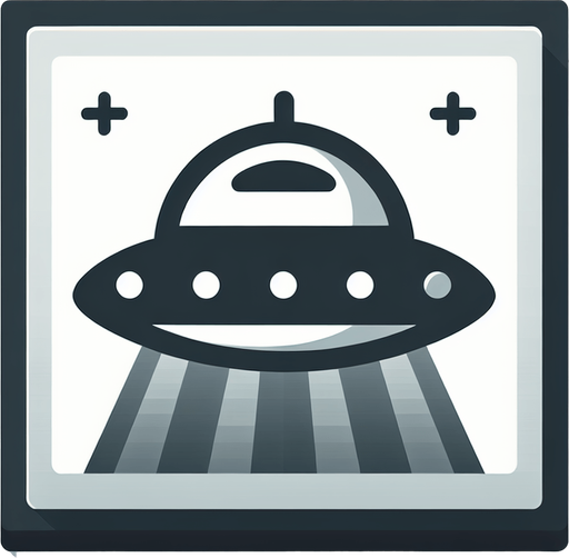 An Ufo.
Single Game Texture. In-Game asset. 2d. Blank background. High contrast. No shadows.