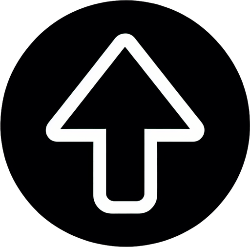 Simple black arrow pointing up. Mouse cursor like.