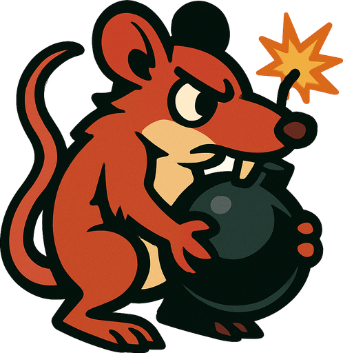 bomberRat.
In-Game asset.  2d.  High contrast.  No shadows