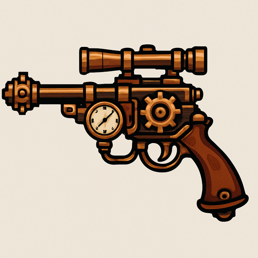 1 en estilo steampunk.
In-Game asset.  2d.  High contrast.  No shadows