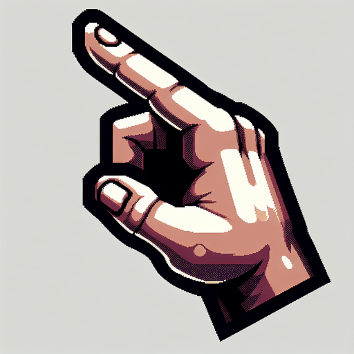 Pointed finger, realistic hand, Tap!, game asset
Single Game Texture. In-Game asset. 2d. Blank background. High contrast. No shadows.