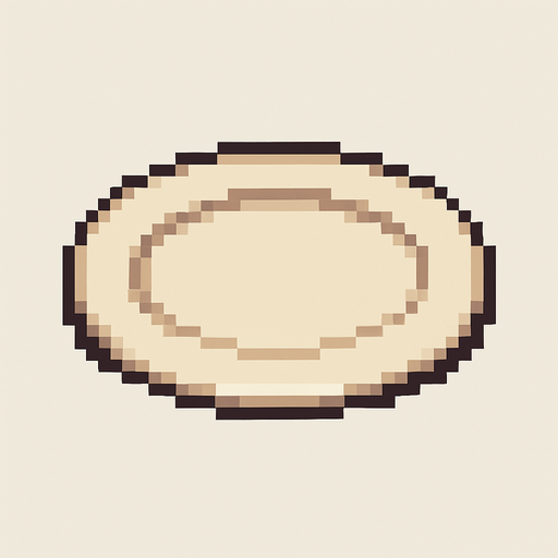 pixel art plate.
In-Game asset.  2d.  High contrast.  No shadows