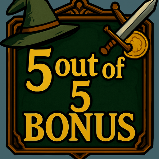 Her şey aynı sadece yazıyı düzenle; "5 out of 5 BONUS"