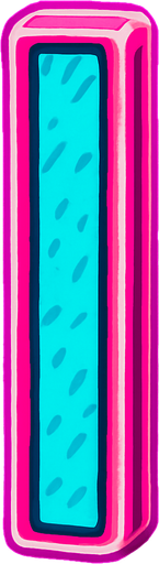 neon turquoise pole. covered with neon pink frame.
In-Game asset.  2d.  High contrast.  No shadows