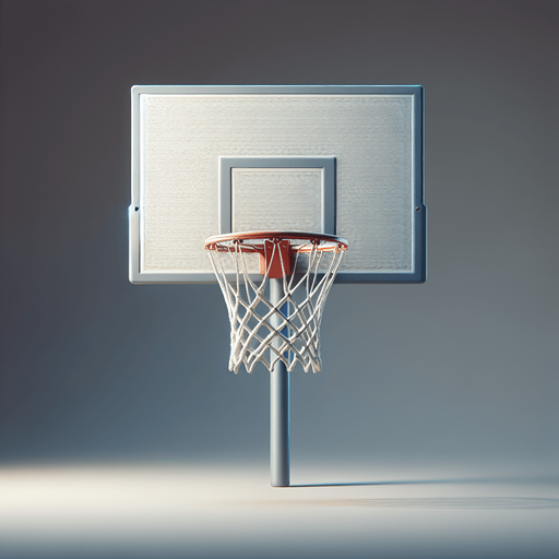 basketball hoop.
Single Game Texture. In-Game asset. 2d. Blank background. High contrast. No shadows.